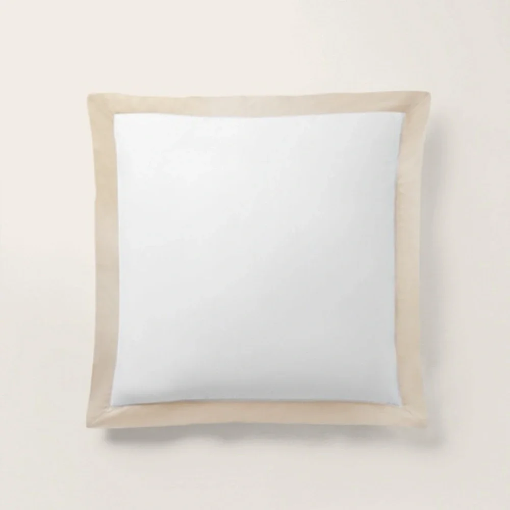 Set Of 2 Ralph Lauren White Coastal Sand Organic Sateen Euro Sham 26 X 26 Pair